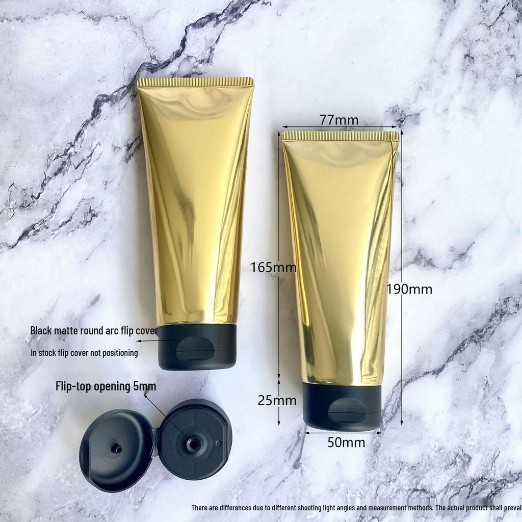 200 ml/200 g Duża pojemność Błyszcząca Złota Aluminiowo-Plastikowa Tubka do Oczyszczania Twarzy i Opakowań Kosmetycznych Peeling.