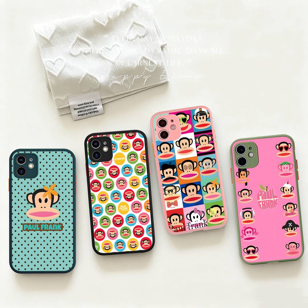 Fashion Logo P-Paul F-Frank For IPhone 11 12 13 14 15 16 Pro Max Plus Matte Translucent Phone Cover