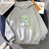 Dinosaur Oversized Tegneserie Dame Genser Hettegenser Søtt Trykk Kawaii Klær for Jente Pullover Casual Morsom Dame Harajuku Varm