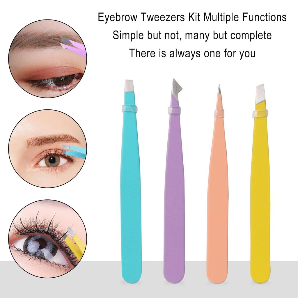 6 PCS Eyebrow Tweezers Set - Tweezers for Women and Men Facial Hair Chin, Eyebrow Kit Ingrown Hair Tweezers Precision Tweezers