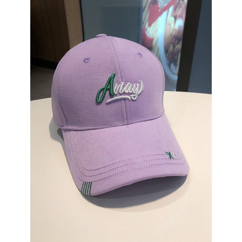 Hat female versatile face small wide brim big head circumference embroidery baseball cap hard top sunshade sun protection cap men