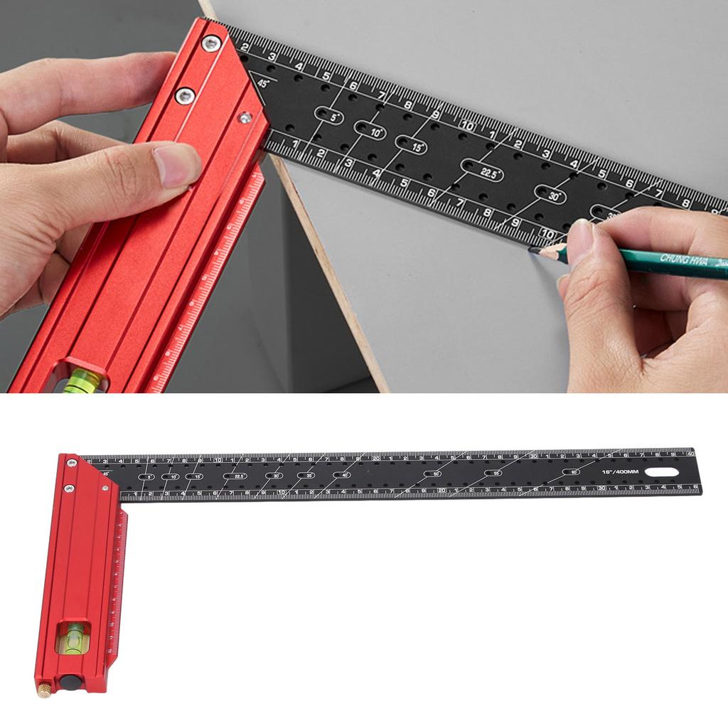 Combination Framing Square 40cm 16 Inch 5 To 90 Degree Adjustable Square Multi Angle Measuring Ruler