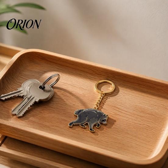 Animal Shaped Charm 1/2/3Pcs Raccoon Keychain for Backpacks, Golden Plated Car Key Ring, Backpack Decoration Decorative Pendant, Gift Lovers Shape