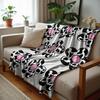 Cow Print Daisy Dot Soft Flannel Blanket Breathable Warm Throw for Office Car Sofa Kids Room Birthday Xmas Gift