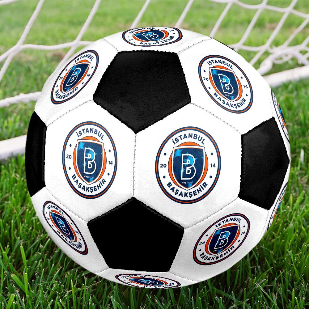 Ballon de Football Başakşehir d'Istanbul Coloré Tous Âges Cousu à la Machine PVC Prêt pour la Compétition Durable Haut Rebond.TAILLE5