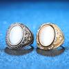 Fashion Gold Color Opal Engagement Ring Women Vintage  Mens Ring Anillos Mujer Anel Bagues Masculino