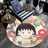 Chibi Maruko‑chan2 Round Area Rug,Carpet Rug for Living Room Bedroom Sofa Playroom Decor,Non-slip Floor Mat