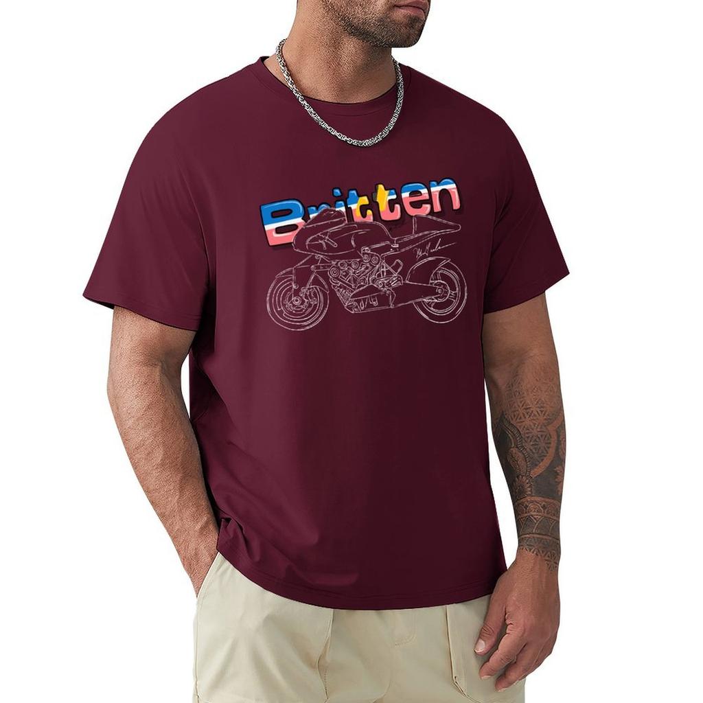 Britten Motorcycle T-Shirt Cute Clothes Essential T Shirt Men T Shirts
