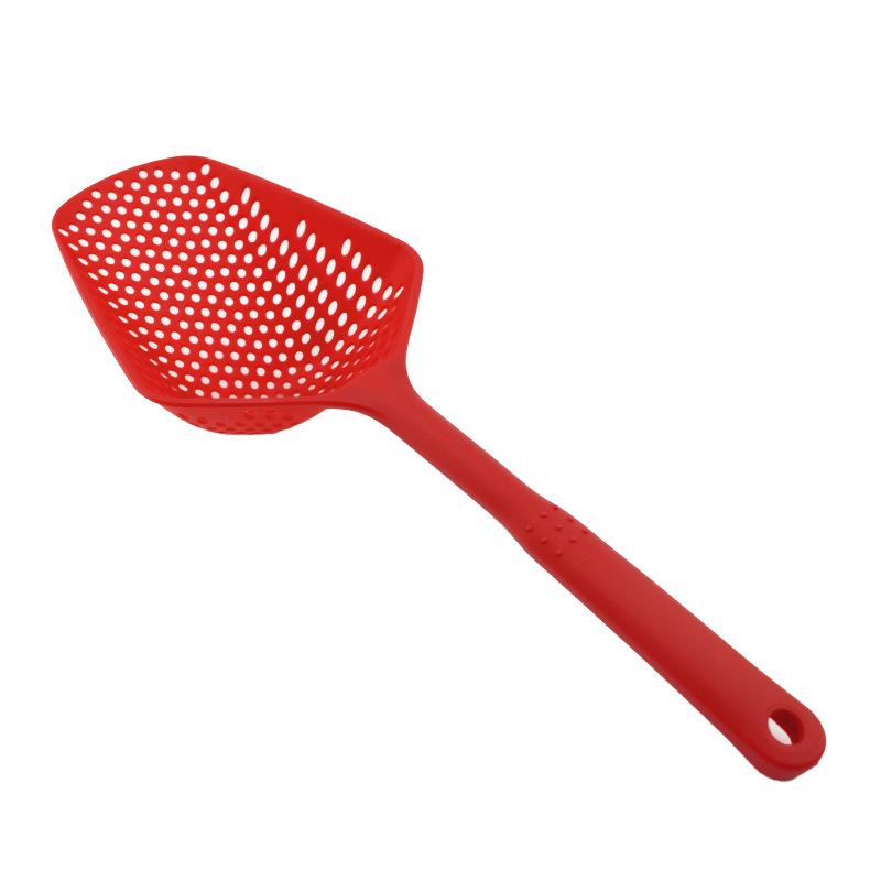 Large Perforated PP Plastic Ice Shovel & Drainer Spoon - Water & Oil Separator Kitchen Tool