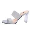 Women's Summer Clip On High Heeled Half Slippers Casual Thick Heel Beach Sandals Shoes 8.5cm 34-40