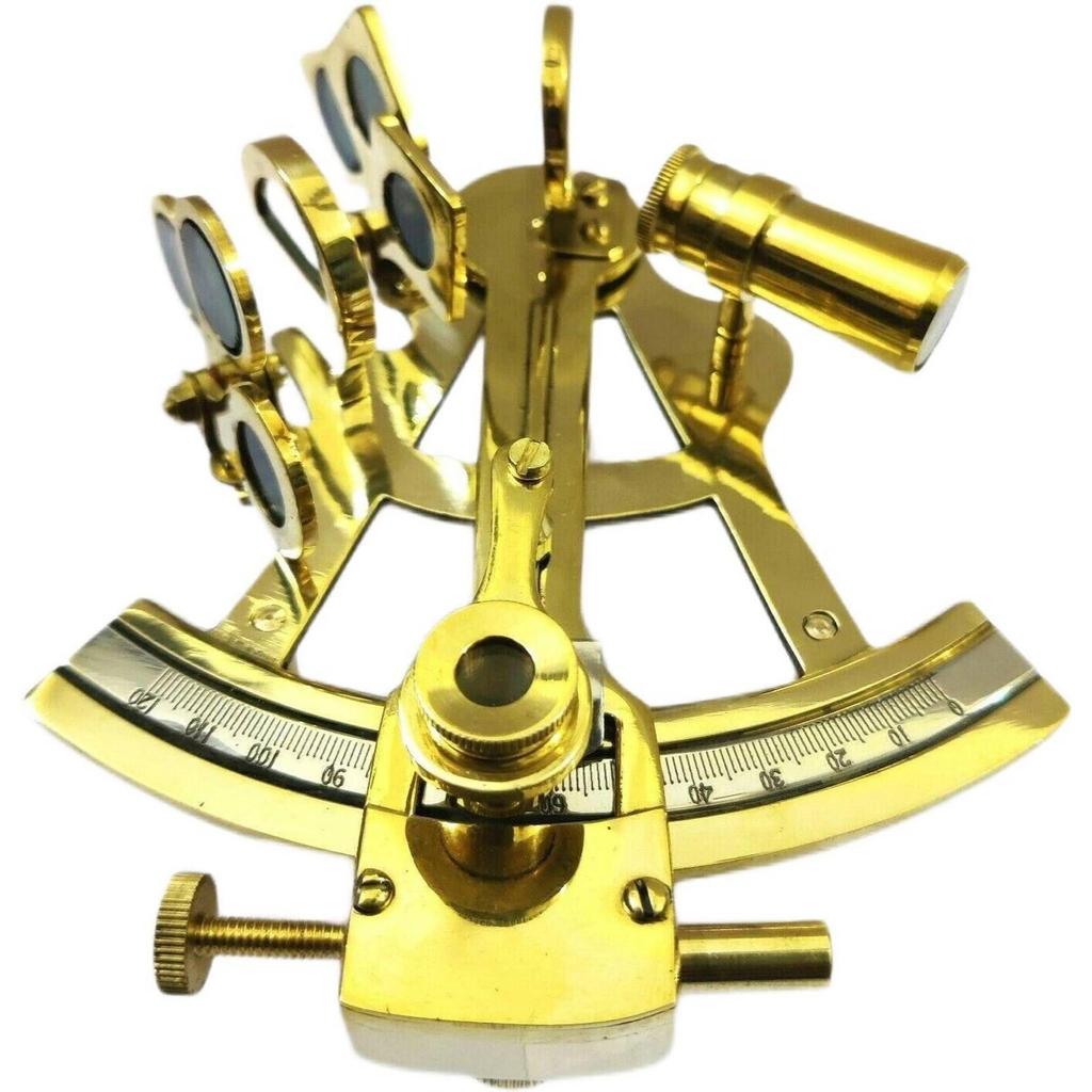 Brass Sextant Shinny Collectible Nautical Gift Decorative Showpiece - 12 Cm  (Brass, Gold, Black)