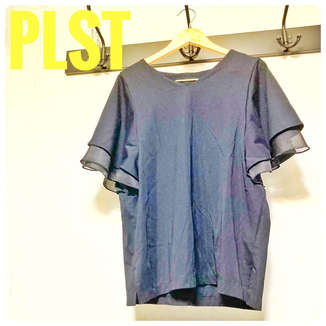 [Good Condition] PLST Plaste Flare Sleeve Blouse Black Women s Commuting Tops