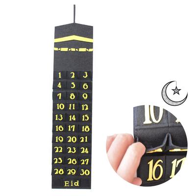 Eid Mubarak Filz Adventskalender Wandbehang Nummerierter Countdown-Kalender Langlebige Heimdekoration