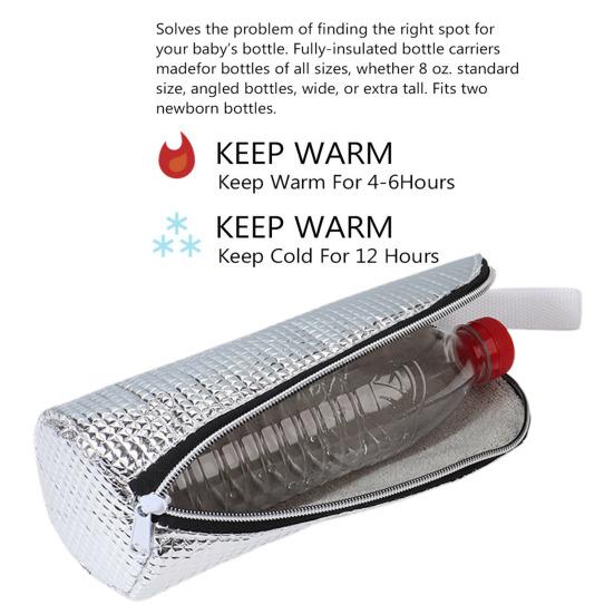 Yousheng Baby Bottle Insulated Bag Aluminum Foil Thermal Carrier with Handle 3-Layer Thickened Bottle Pouch for Hot Cold Storage