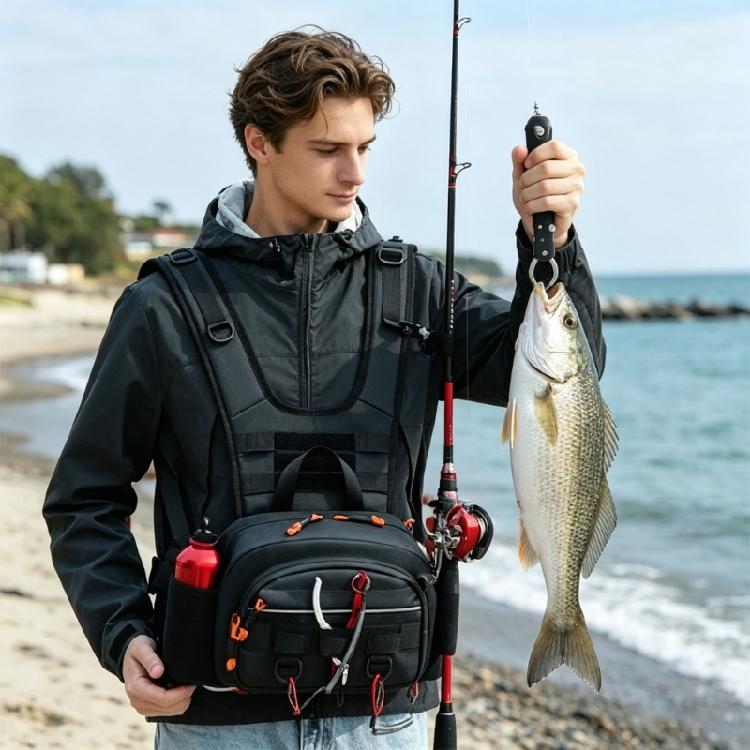 Zaino a Gilet Sportivo Borse Borsa da Petto per Pesca Borsa da Pesca Esterna Antigraffio Borsa da Petto Antispruzzo Multicolore