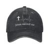 Jesus Saved Me Unisex Baseball Caps Distressed Cotton Hats Cap Retro Outdoor Activities Adjustable Snapback Hat