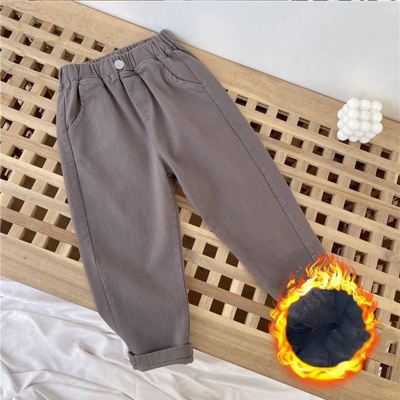 Boys Cargo Pants Mid-Rise Button Casual Outdoor Comfortable Breathable Spring Autumn Winter Fashion Toddler 1-8 Years Boys Pants