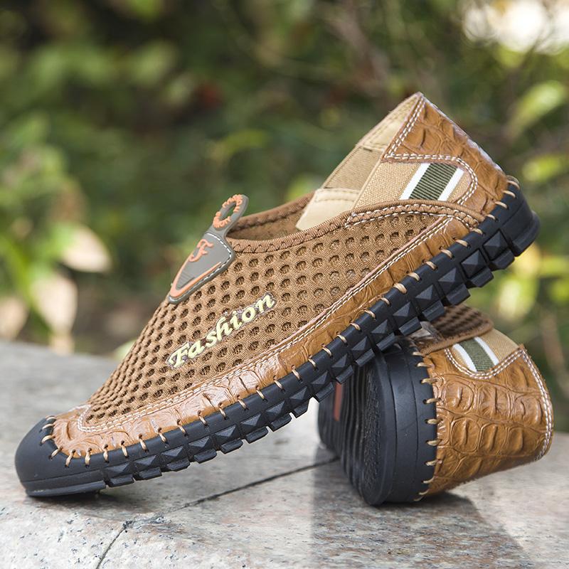 Kožené Muži Vodní Plážové sandály Léto Venkovní Ležérní Sportovní sandály s uzavřenou špičkou Protiskluzové Měkké Turistické Brodící tenisky