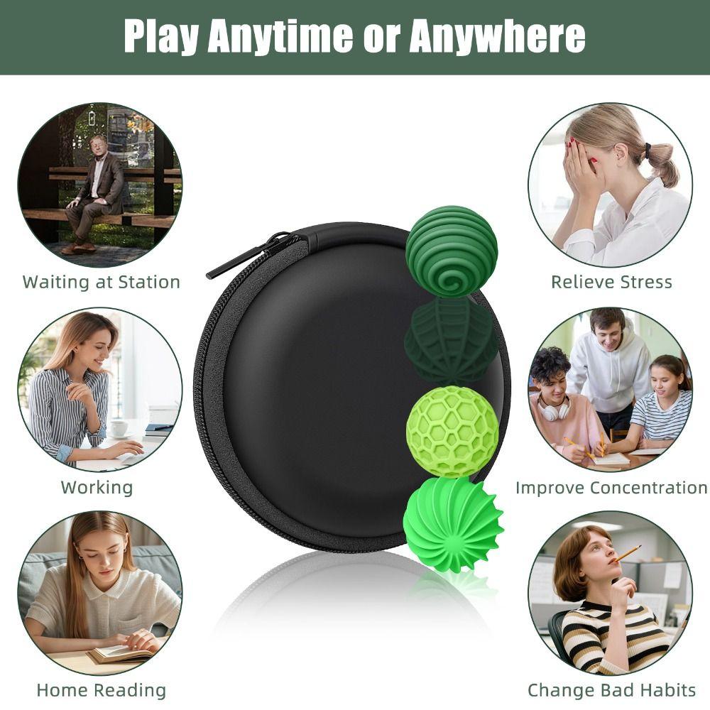 4Pcs Attraction Textures Magnetic Fidget Balls Silent Stress Relief Balls  Toys for Calming Stress