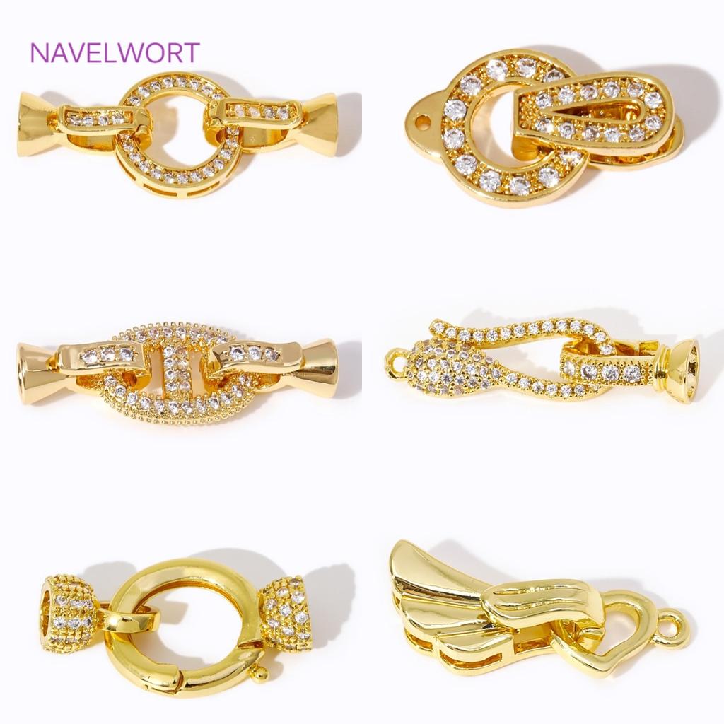 18K Gold Plated Brass Connector Clasps For Jewelry Making,Locks For Jewelry,Fasteners For Bracelets,DIY Jewelry Accessories