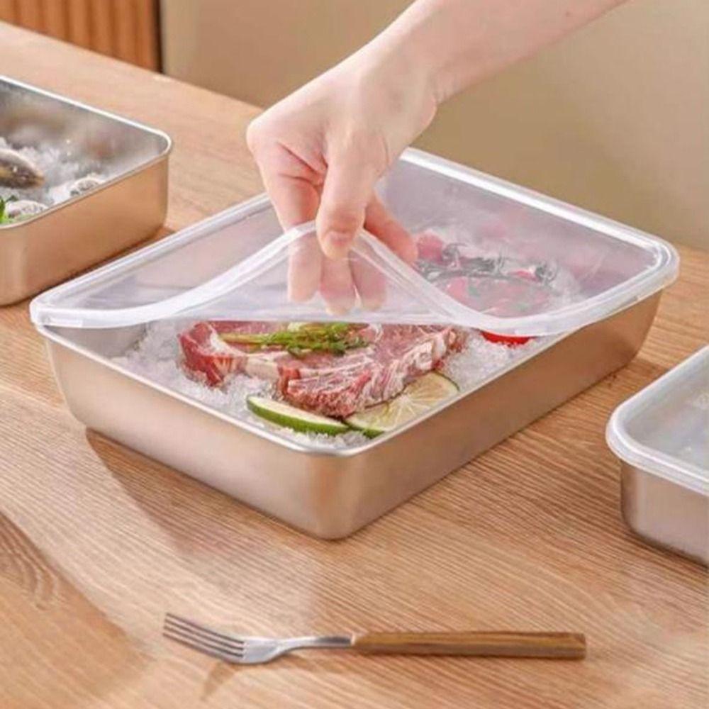 Rectangular Fresh-Keeping Packaging Box Stainless Steel Kitchen Organizer  for Home