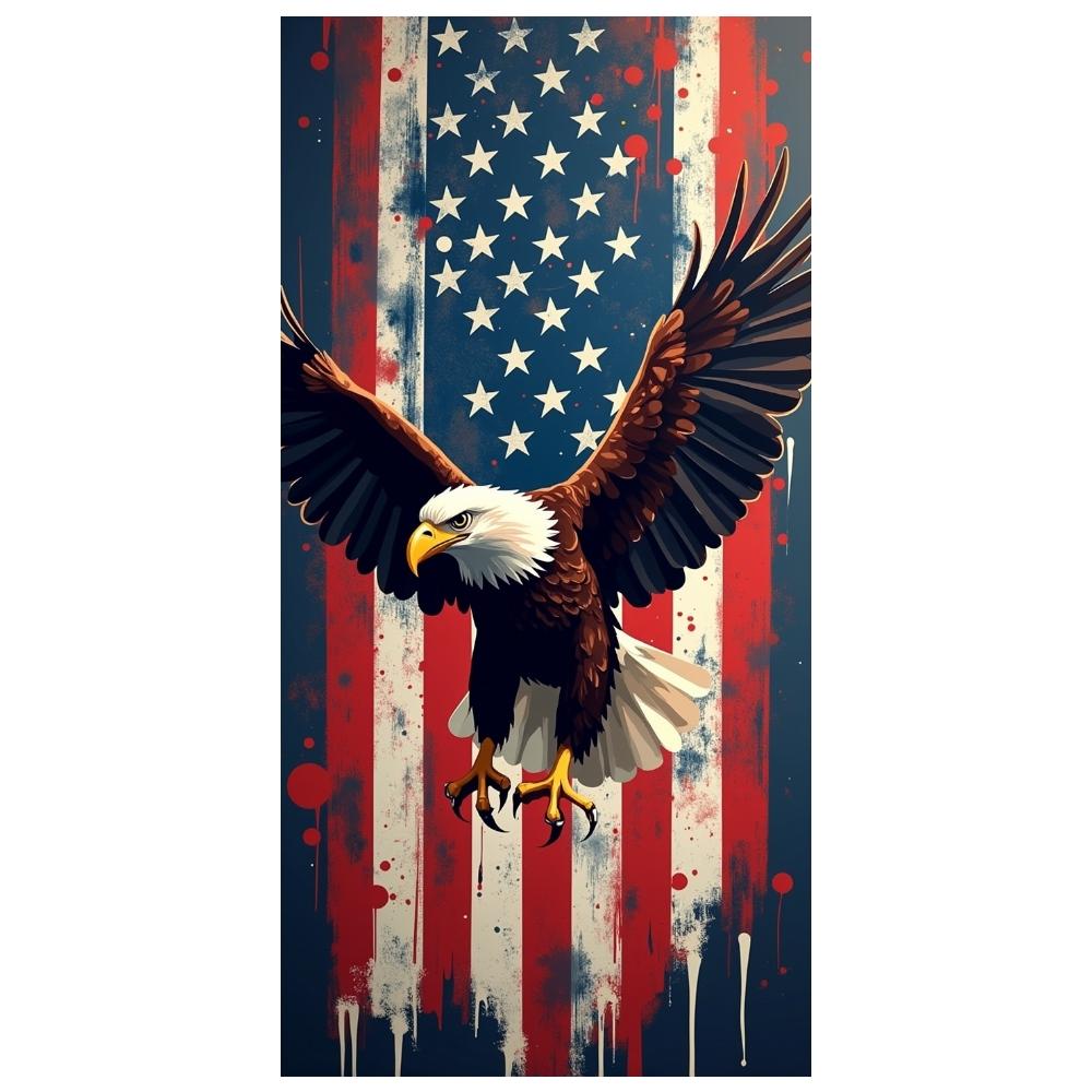 American Eagle Banner Winged Eagle Design USA Eagle Banner Patriotic Backdrop Graphic Print Flag Themed Background