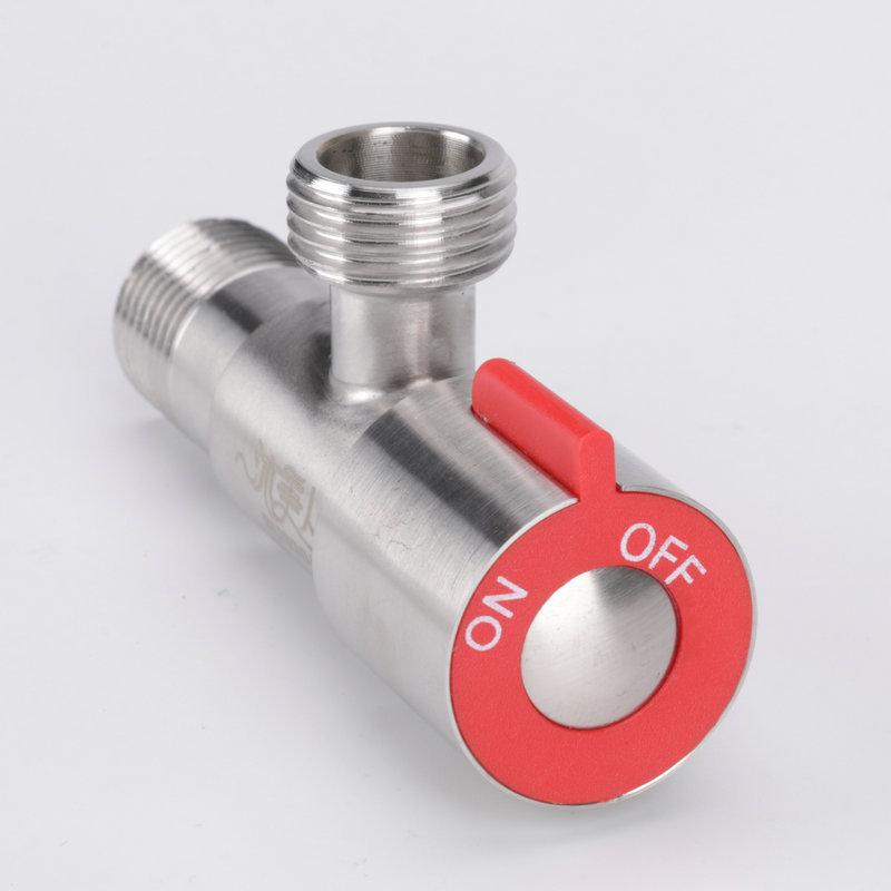 Stainless Steel Valve, Explosion-proof Bathroom Red and Blue Wheel Angle Valve, High Flow Rate Cold and Hot Water Inlet Shut-off