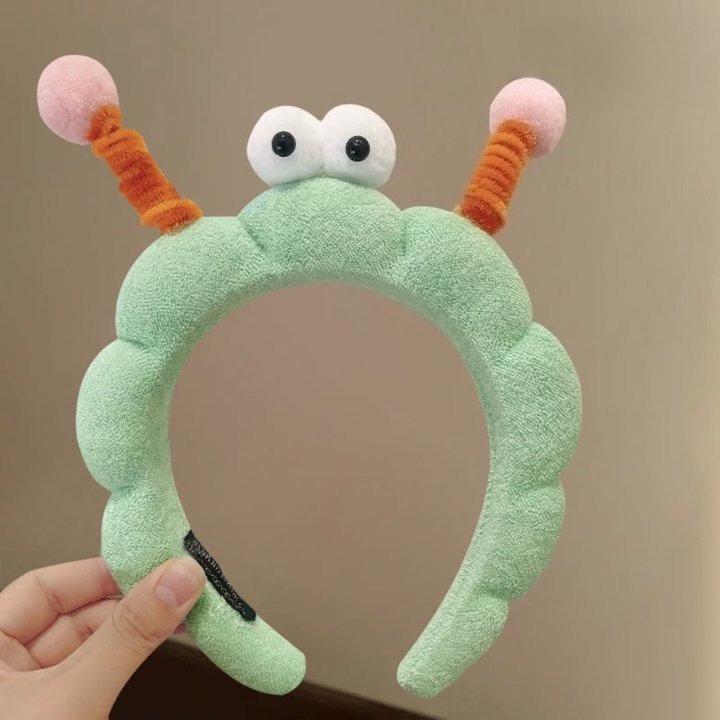 Cute and Funny Autumn and Winter Plush Face Wash Headband Female Wild Fun High Skull Headband Makeup Pressure Hairpin Hair Accessories