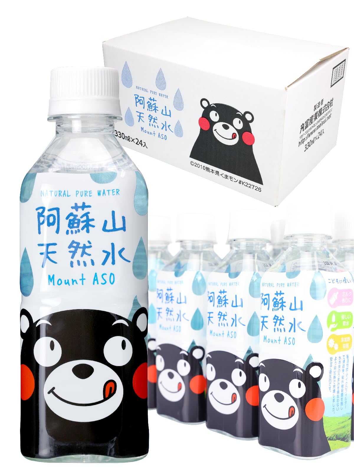 

Натуральная вода Marutomi Sangyo Aso Kumamon Label, 330 мл x 24 бутылки Mt.