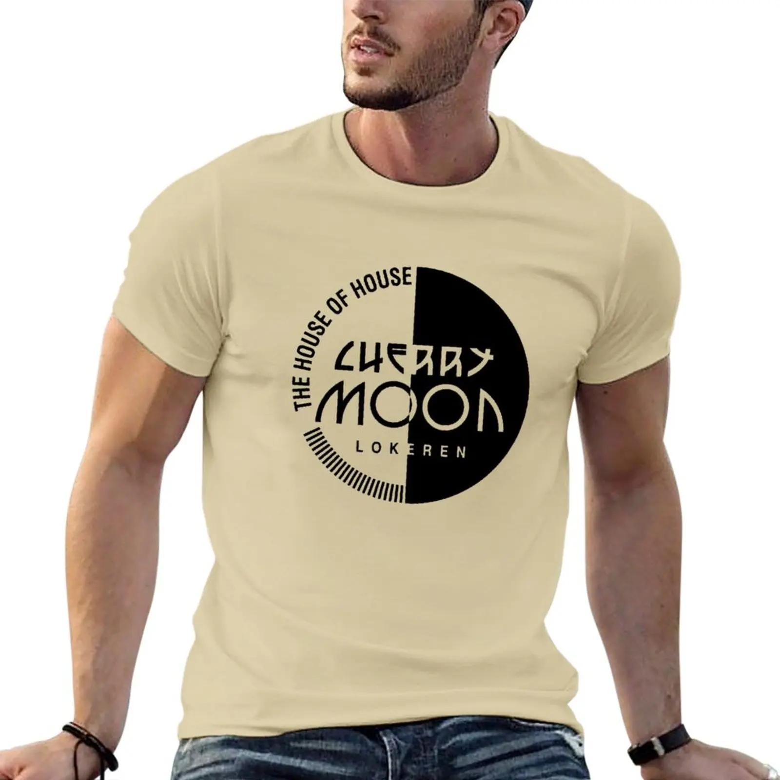 

Blanks Customs Customizeds Oversized T Shirt Men Cherry Moon Lokeren T-Shirt Men Clothing Sumemr Funny Style Cotton New fashion L