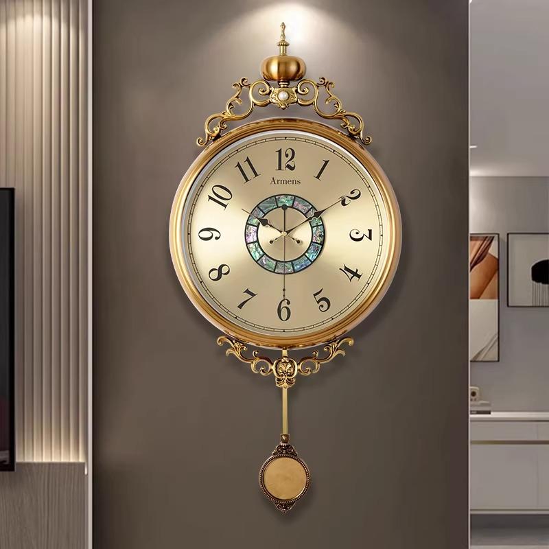 European Retro Living Room New Creative Clock Wall Mute High-end Quartz Type Home Decoration