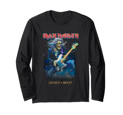 Iron Maiden Eddie On Bass Long Sleeve T-Shirt