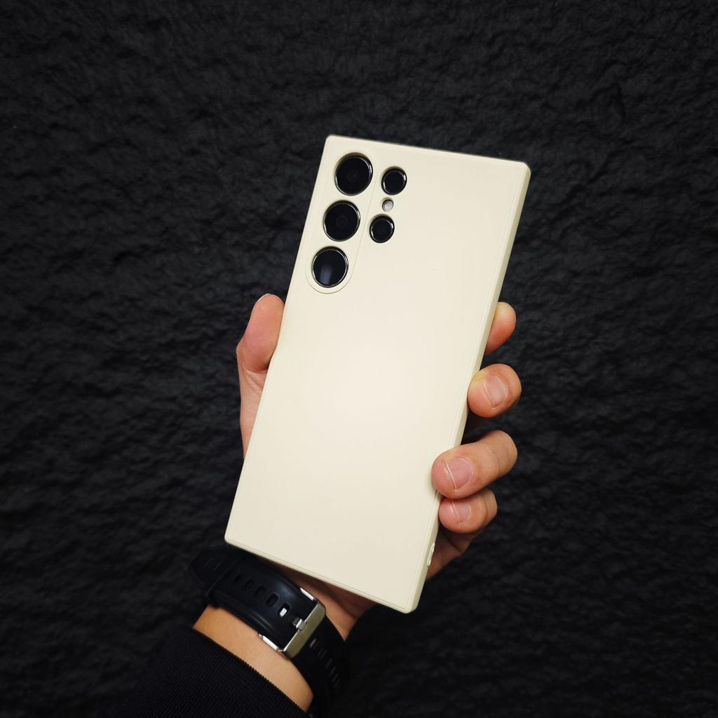 Samsung S24ultra Built In Velvet Cell Phone Case S23PLUS Imitation Liquid Silicone Cube Straight Edge Soft Shell