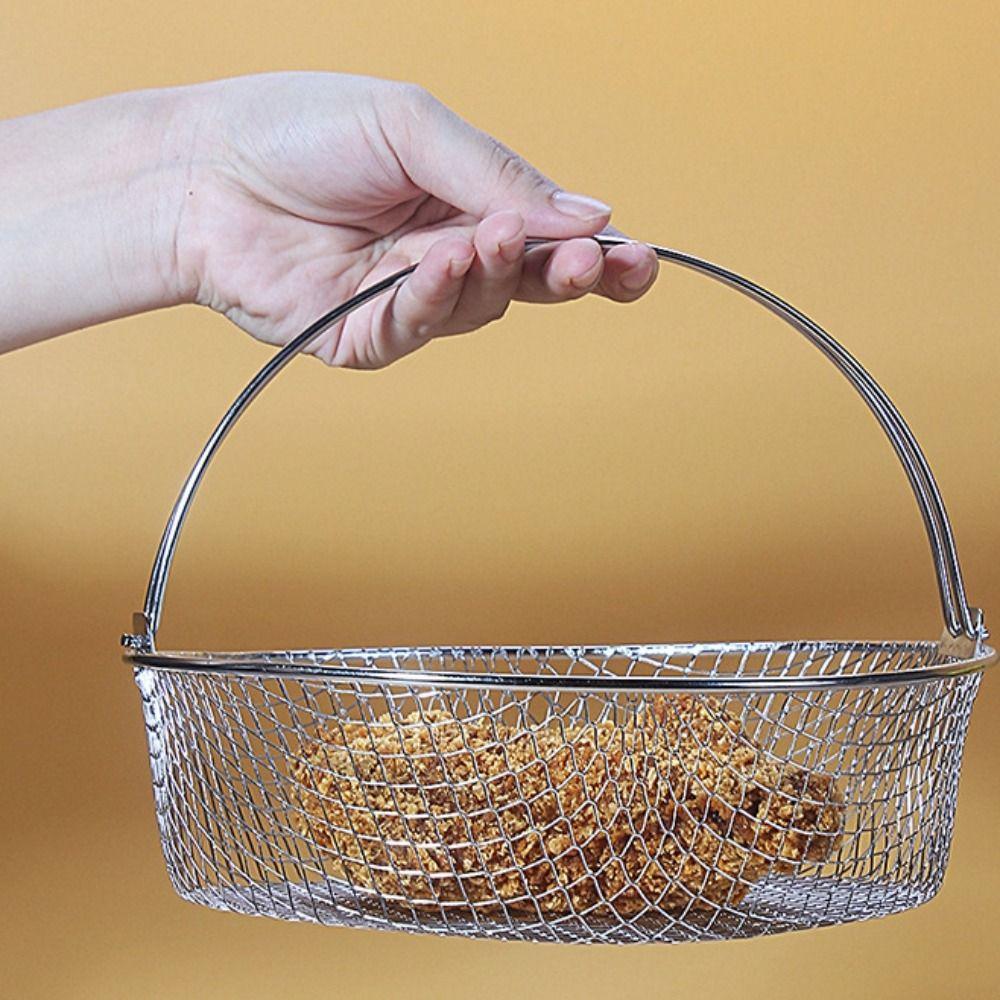 Dishwasher Safe Air Fryer Basket Stainless Steel Baking Basket Durable Baking Dish Pan Kitchen