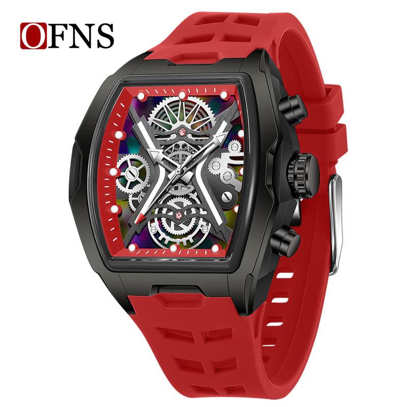 Oufanni Men s Retro Barrel-shaped Waterproof Luminous Quartz Business Watch