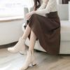 Autumn Winter Women's High Waist Slim-Fitting Flared A-Line Skirt Mid-Length Versatile Tummy-Hiding Korean Style Waist-Cinching Umbrella Skirt