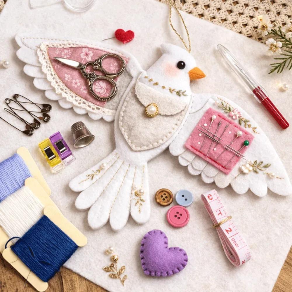 Compact Bird-shaped Felt Sewing Organizer Felt Bird Needle Thread Organizer Craft Enthusiasts