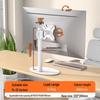 White Adjustable No-Drill Desktop Monitor Stand with Rotation