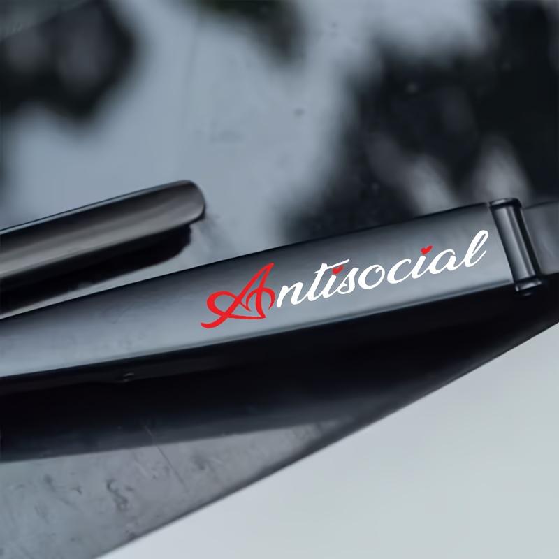 2PCS 12cm Antisocial Heart Letter Stickers, Assorted Colors Waterproof Vinyl Decals for Car, Motorcycle and Helmet