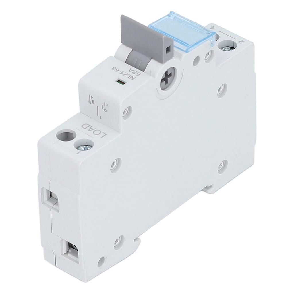 Dual Power Manual Transfer Switch 63A 1P MTS DIN Rail Mount Circuit Breaker for RV Home 230VAC