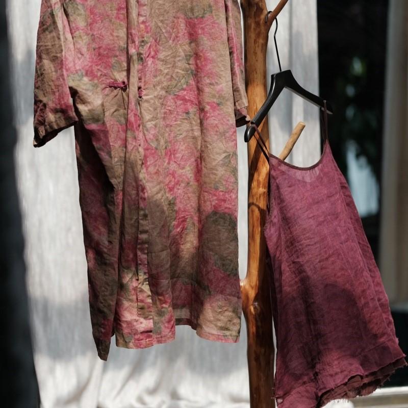 Johnature Fashion Print Chinese Style Shirt Spring Summer Woman Collar Casual Vintage Long Sleeve Shirt