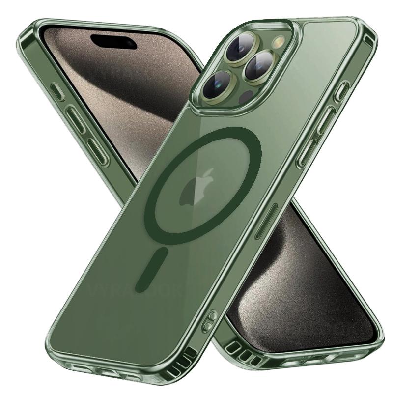 

funda Transparent Phone Case For iPhone 16 15 14 13 17 Pro Max Plus Air 16e Clear For Magsafe Magnetic Wireless Cases Cover iPhone 15