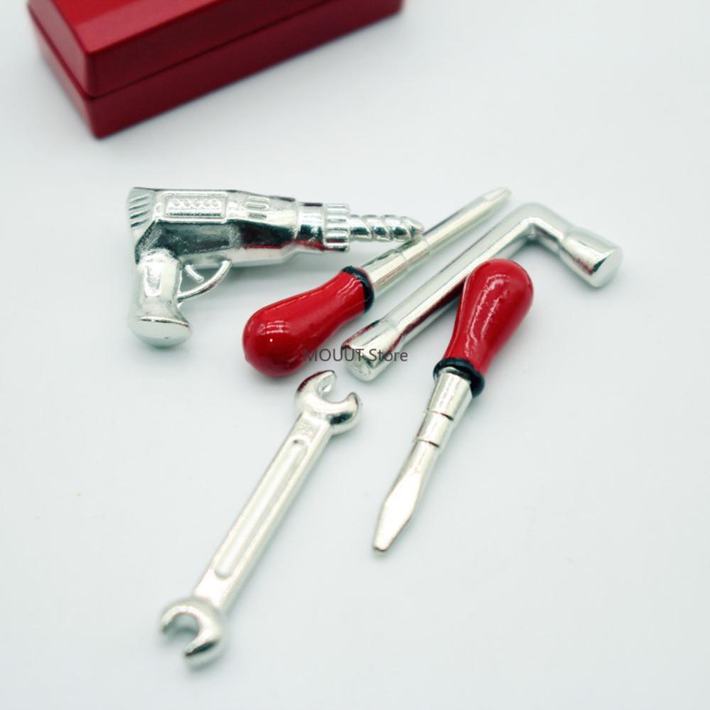 5 Pcs  Miniatures Electric Drill Repair Tools Wrench Tools Miniature Repair Model Scene Props Mini Repair Tool