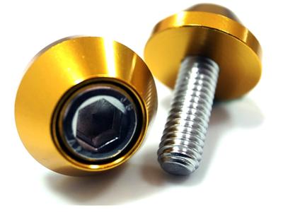 COTRAX Kennzeichenschrauben, Leichtgewicht, Aluminium, Kennzeichenschrauben, Unterlegscheiben + Edelstahl M6