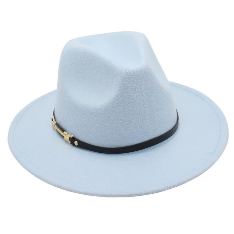 Popular European and American Classic Retro Woolen Top Hat Men's and Women's Fashion Flat-brimmed Church Top Hat Jazz Hat