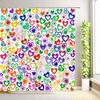 Valentine's Day Shower Curtain Romantic Red Love Hearts Flowers Abstract Modern Bathroom Decor Fabric Bath Curtains with Hooks
