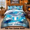 Lazio FC Pattern Bedding 3Pcs Set Custom Name, Bed Sheet And Pillowcases For Home Bedroom