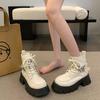 Fashion Lace-up Ankle Boots for Women Punk Style Leather Autumn Winter Combat Booties Sale New Rock Goth Hot Y2k Pu In Woman Short Shoes