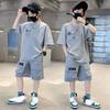 Boys Sport Clothing Sets Summer Big Kids Loose Clothes Suit Short Sleeve Tops+Shorts 2 Pcs Children Handsome Outfits