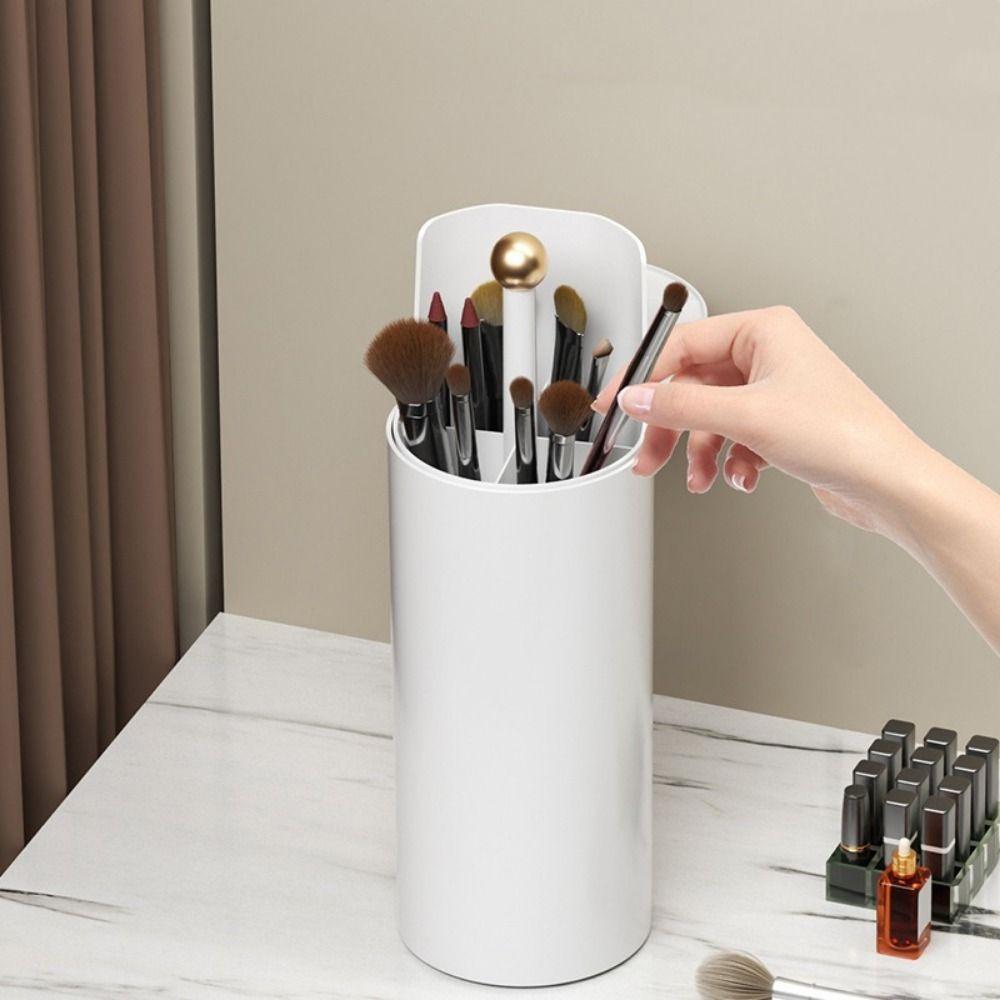 4 Slots Automatic Lifting Makeup Brush Holder Large Capacity Cosmetic Storage Box  Make Up Tools